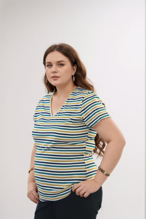 V necK with  pocket T- Shirt
